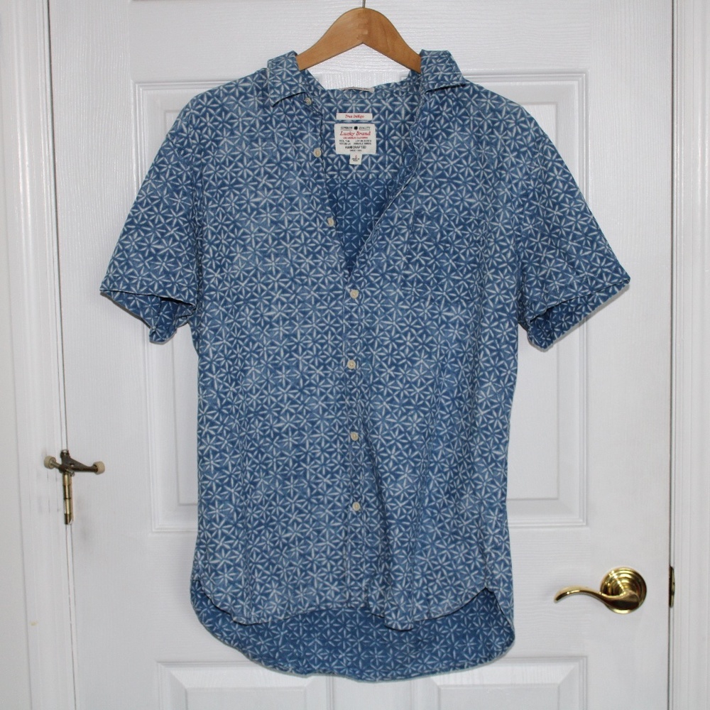 Lucky Brand Printed Short-Sleeve Button Up